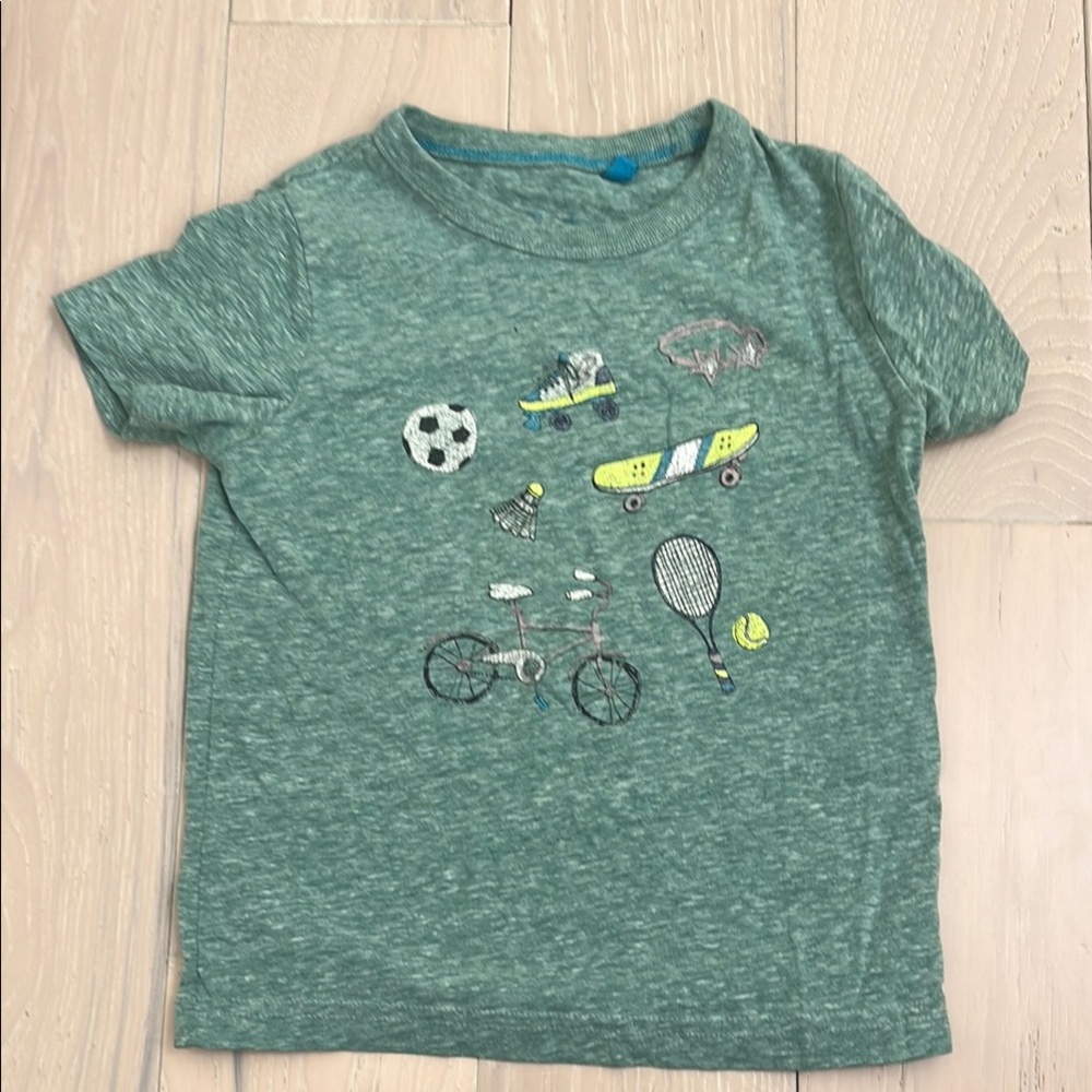 Mini Boden Graphic T-Shirt with Sports Design size 2-3